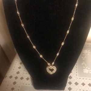 Silver toned heart necklace